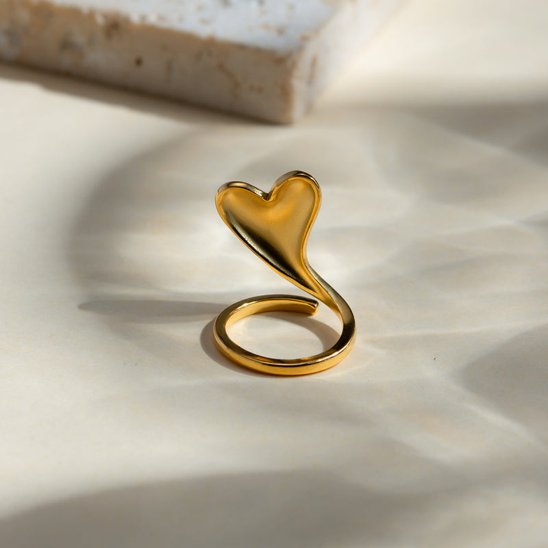 Marianna Stainless Steel Heart Bypass Ring