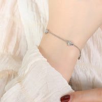 Elyse Titanium Steel Zircon Heart Bracelet