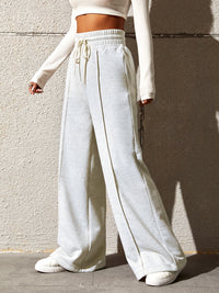 Julieta Honey Drawstring Elastic Waist Wide Leg Pants