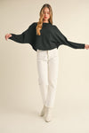 Madelynn Round Neck Dolman Sleeve Cropped Sweater