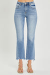 Viviana Frayed Hem Cropped Straight Jeans