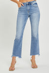 Viviana Frayed Hem Cropped Straight Jeans