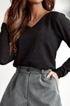 Azalea Tied V-Neck Long Sleeve Blouse