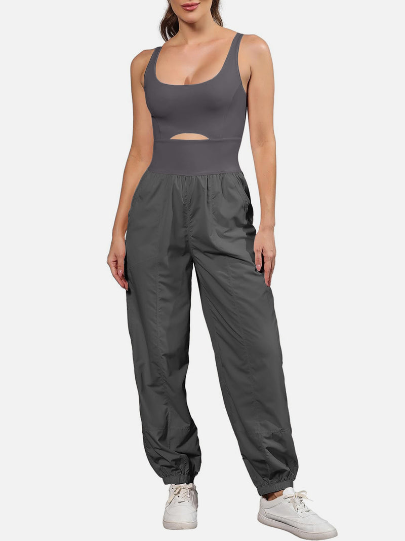 Amari Cutout Scoop Neck Wide Strap Jumpsuit