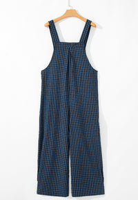 Avalynn Plaid Wide Strap Wide Leg Overalls