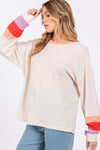 Aubree Color Block Waffle Knit T-Shirt