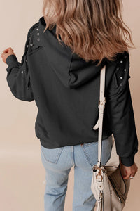 Diana Rivet Drawstring Long Sleeve Hoodie