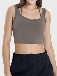 Joyce Crisscross Square Neck Active Tank