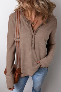 Lorelei Notched Long Sleeve Top