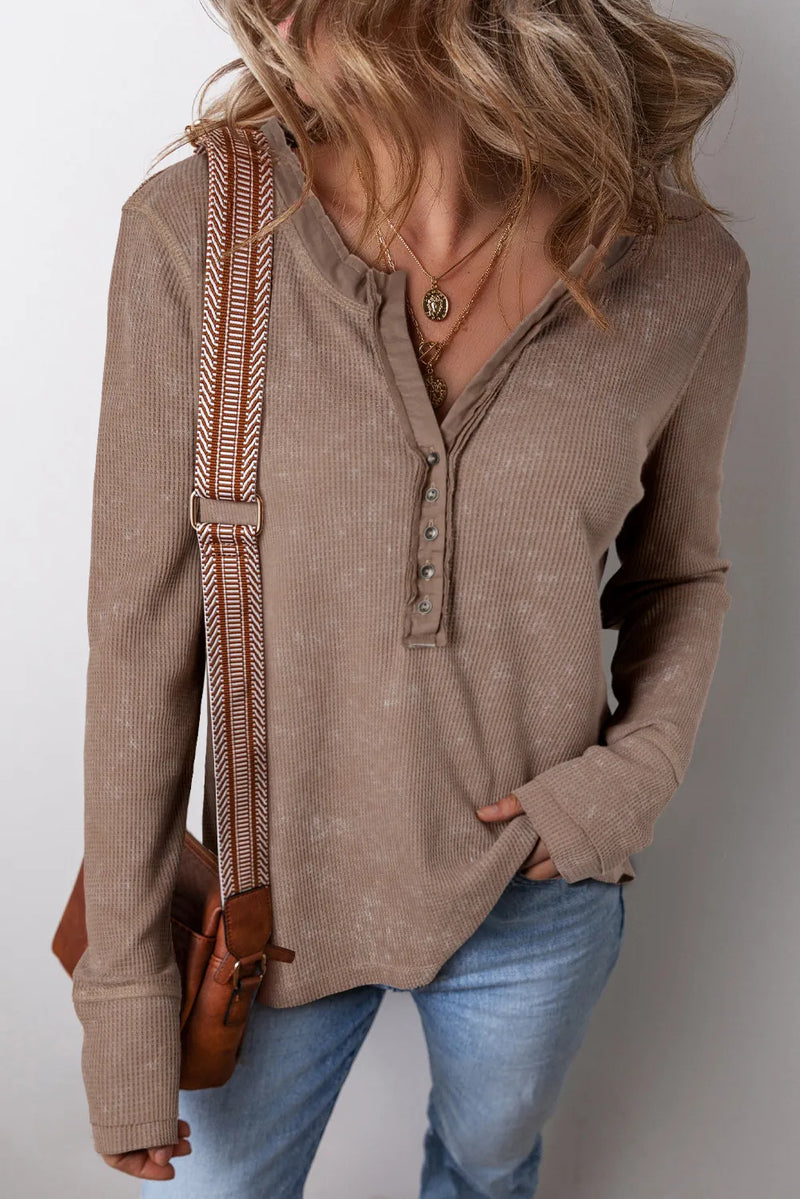 Lorelei Notched Long Sleeve Top