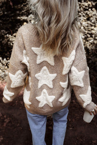 Lia Star Button Up Long Sleeve Cardigan