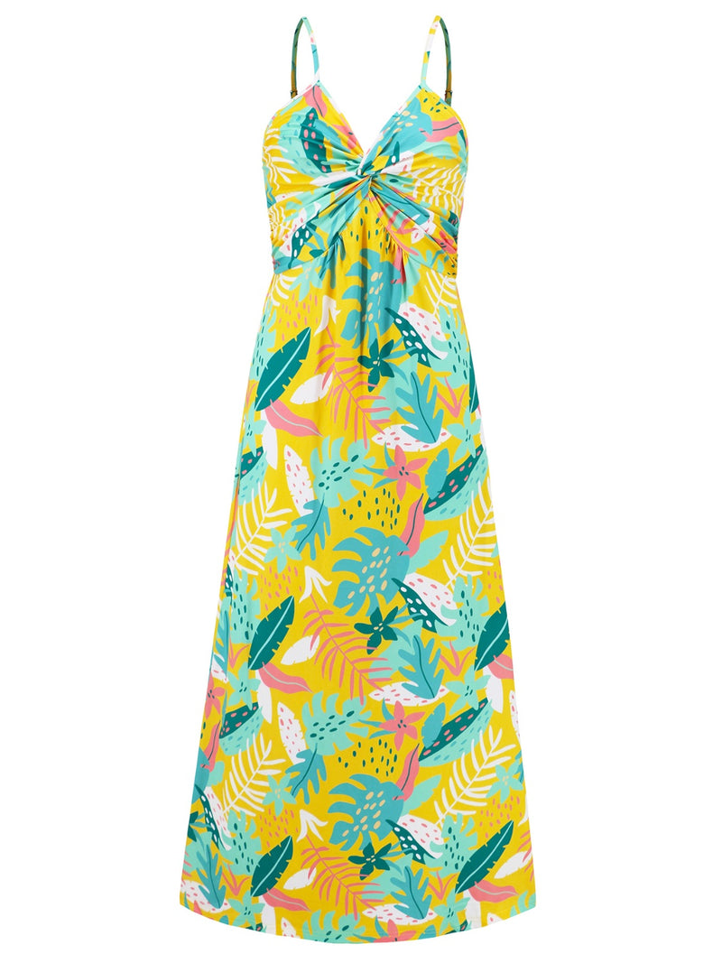 Hunter Twisted Printed V-Neck Cami Dress