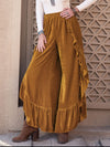 Paola Slit Ruffled Wide Leg Pants