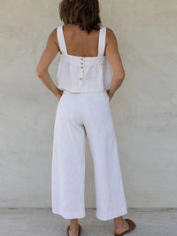 Harlee Square Neck Wide Strap Top and Pants Set