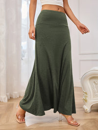 Jaliyah Solid Elastic Waist Maxi Skirt