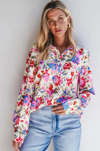 Sylvia Floral Collared Neck Long Sleeve Shirt