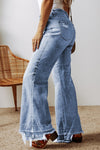 Kaia Raw Hem Bootcut Jeans with Pockets