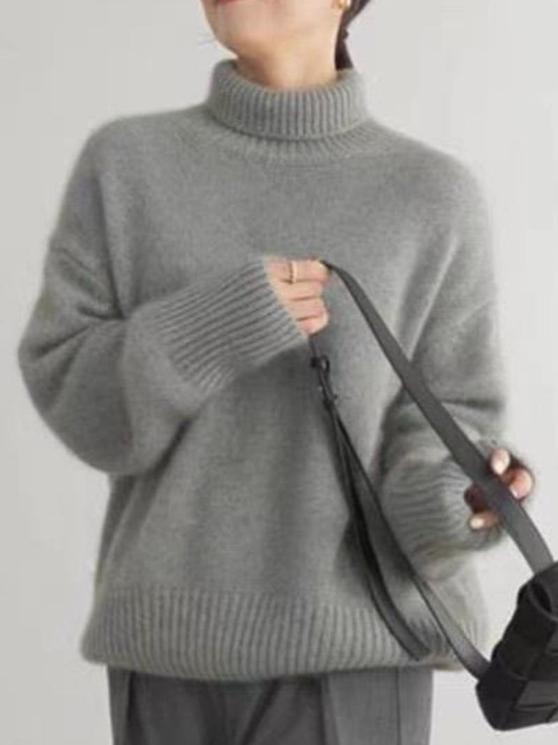 Elsie Turtleneck Dropped Shoulder Long Sleeve Sweater