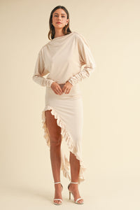 Marlee Backless Asymmetric Ruffle Hem Dress