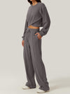 Aylin Crisscross Round Neck Top and Drawstring Pants Set