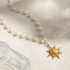 Kayla 18K Gold-Plated Pearl Sun Necklace