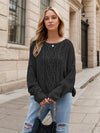 Andi Round Neck Dropped Shoulder Long Sleeve Sweater