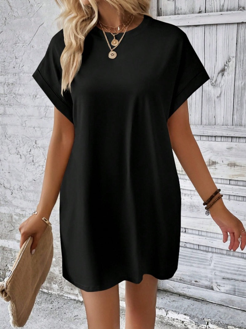 Evelynn Pocketed Round Neck Short Sleeve Dress