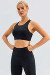 Thalia Round Neck Cutout Cropped Active Tank