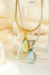 Jessie Teardrop Shape Titanium Steel Pendant Necklace