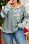 Dorothy Plus Size Star Round Neck Long Sleeve Top