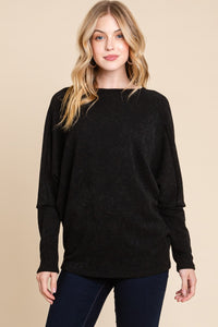 Harmoni Drop Shoulder Long Sleeve Knit Top