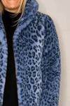 Nyomi Leopard Furry Collared Neck Long Sleeve Coat