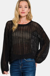 Bailee Hollow Out Long Sleeve Knit Cover Up