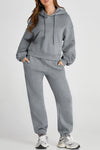 Brianna Dropped Shoulder Hooded Top and Pants Active Set