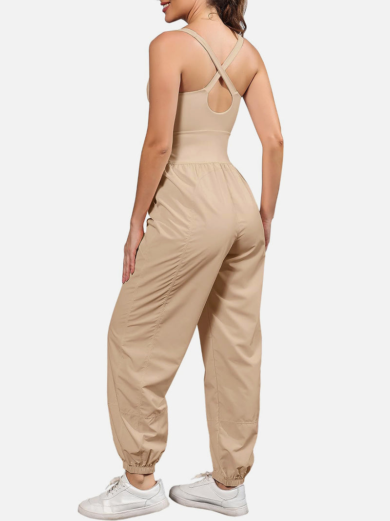 Amari Cutout Scoop Neck Wide Strap Jumpsuit