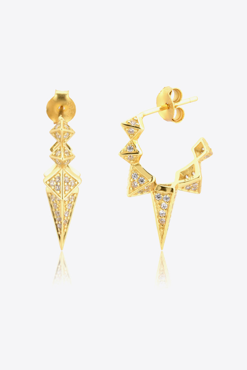 Dream Geometric Zircon Decor 925 Sterling Silver Earrings