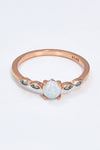 Luciana Opal Contrast Platinum-Plated Ring