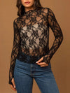 Hailey Lace Mock Neck Long Sleeve Top