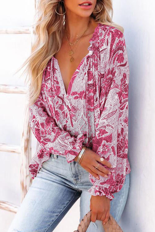 Harper Floral Print Long Sleeved Blouse