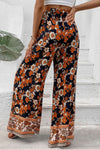 Floral Wide Leg Pants with Pockets