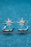 Moissanite Star Rhodium-Plated Earrings