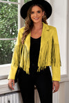 Gianna Fringe Trim Lapel Collar Cropped Blazer