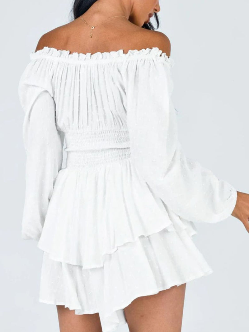 Laylani Off Shoulder Smocked Waist Romper