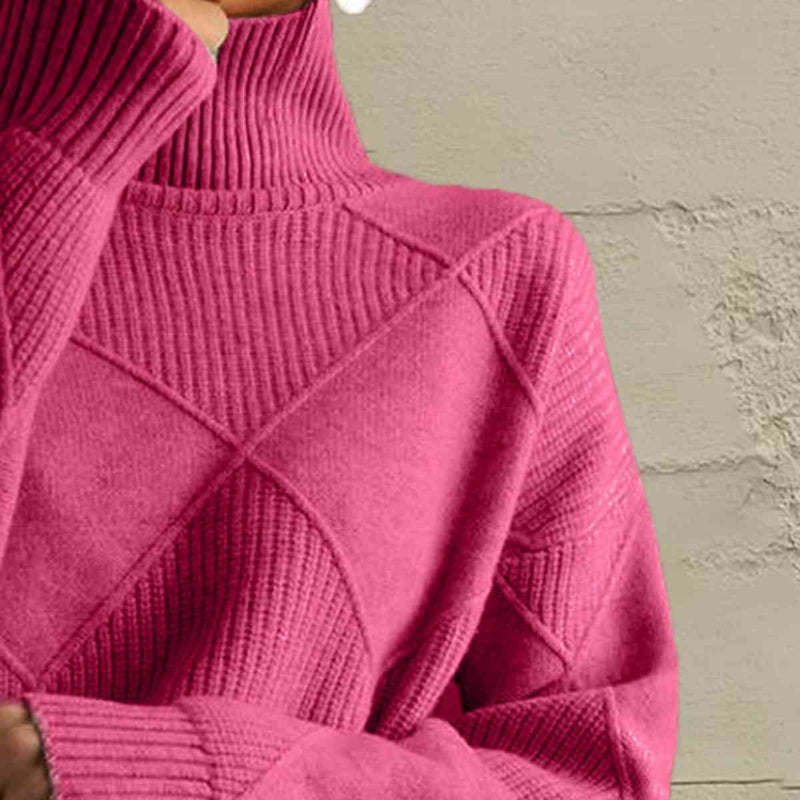 Noemi Geometric Turtleneck Sweater