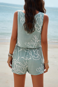 Alayna Printed Cropped Tank and Shorts Set