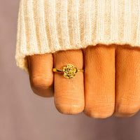 Serenity Rose Shape 18K Gold-Plated Ring