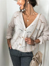 Brittany Openwork Buttoned Cardigan