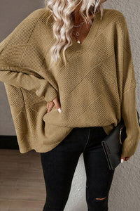 Peyton V-Neck Batwing Sleeve Pullover Sweater