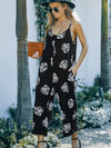 Magnolia Printed Spaghetti Strap Jumpsuit with Pockets