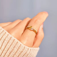 Wren 18K Gold-Plated 925 Sterling Silver Double-Layered Ring